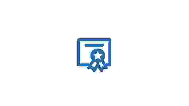 Blue Icon of a Certificate
