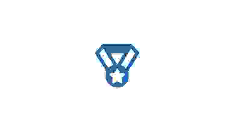 Blue Icon of a Blue Ribbon